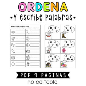 ORDENA Y ESCRIBE PALABRAS