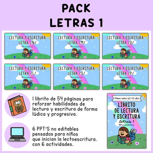 PACK LECTOESCRITURA LETRAS 1