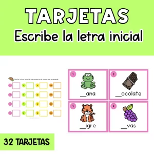 Tarjetas letra inicial