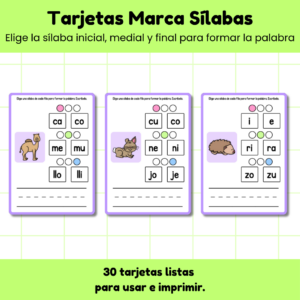 Tarjetas Marca Sílabas