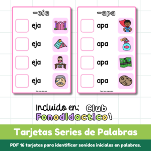 Tarjetas Series de Palabras