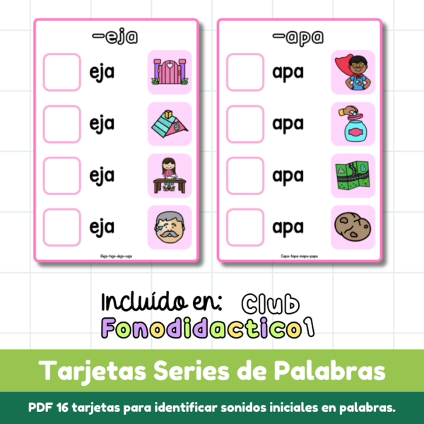 Tarjetas Series de Palabras